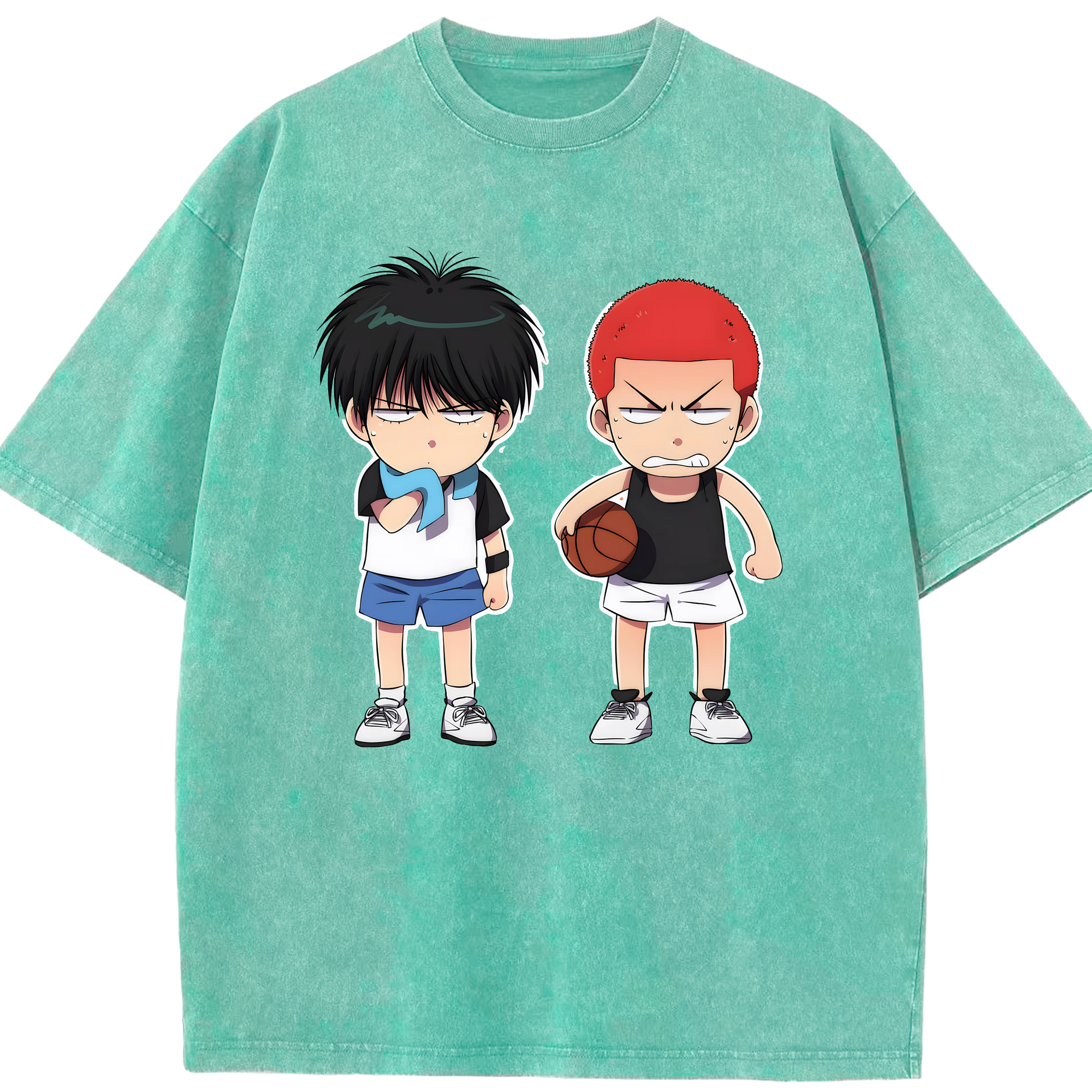 （画像用） SLAM DUNK／スラムダンク 綿100% ヴィンテージ風 半袖Tシャツ（フロントプリント）
